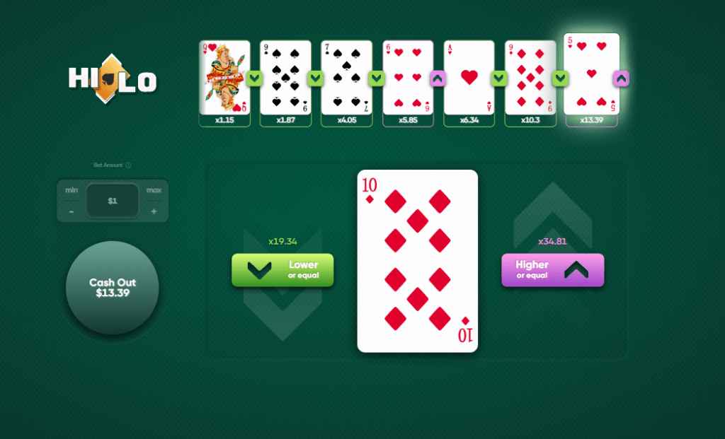 Classic-Hi-Lo-Crypto-Casino-Game
